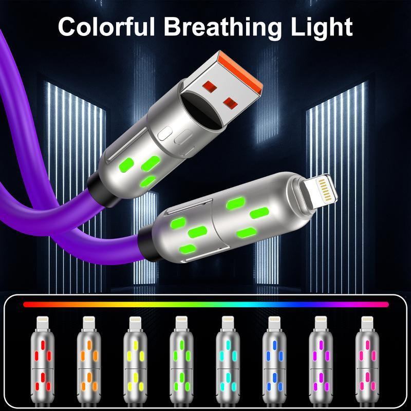 240W 4-In-1 USB-C Cable, PD 5A Fast Charging, Data Sync, USB-A, Type-C, Lightning, Aluminum, Compatible with Iphone 16/15, Ipad, Samsung, Laptops