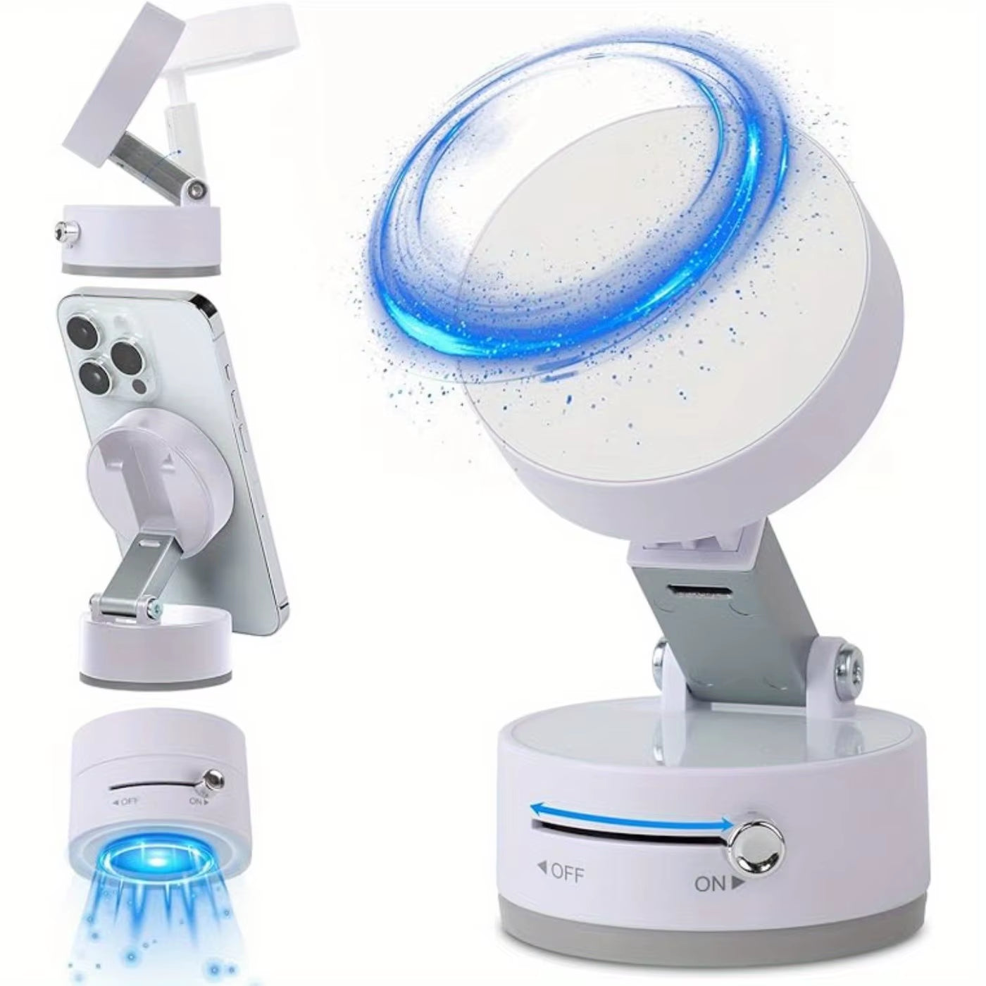 2025 New Magnetic Suction Car Phone Mount Foldable and Retractabl, Hands-Free Magnetic Cell Phone Holder for All Smooth Surface