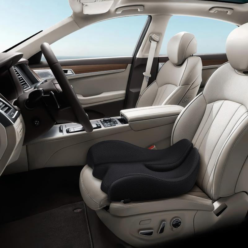 Benazcap Ergonomic Memory Foam Seat Cushion for Office, Gaming Chair, & Car, Pressure & Sciatica Pain Relief, Sitting Comfort Healthy Spine Alignment