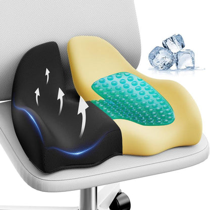 Benazcap Ergonomic Memory Foam Seat Cushion for Office, Gaming Chair, & Car, Pressure & Sciatica Pain Relief, Sitting Comfort Healthy Spine Alignment