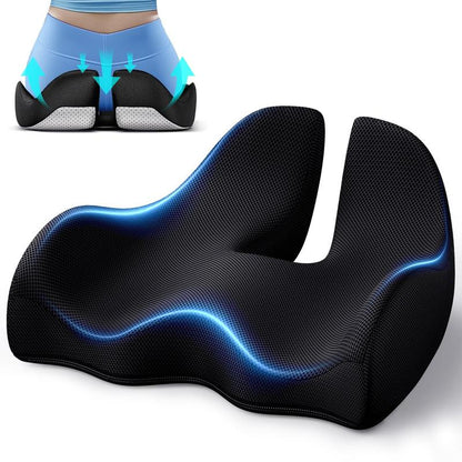 Benazcap Ergonomic Memory Foam Seat Cushion for Office, Gaming Chair, & Car, Pressure & Sciatica Pain Relief, Sitting Comfort Healthy Spine Alignment